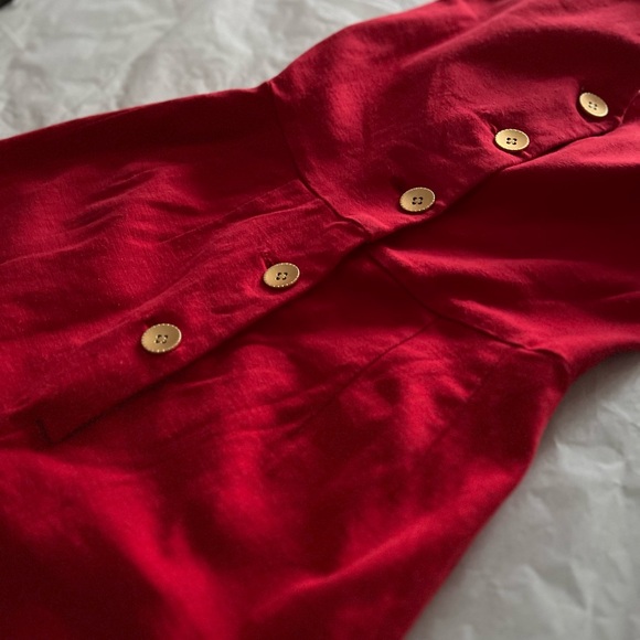 VTG 90s halter romper sz small ‘91 gold buttons 2.5” inseam shorty shorts summer - Picture 2 of 11